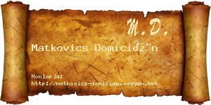 Matkovics Domicián névjegykártya